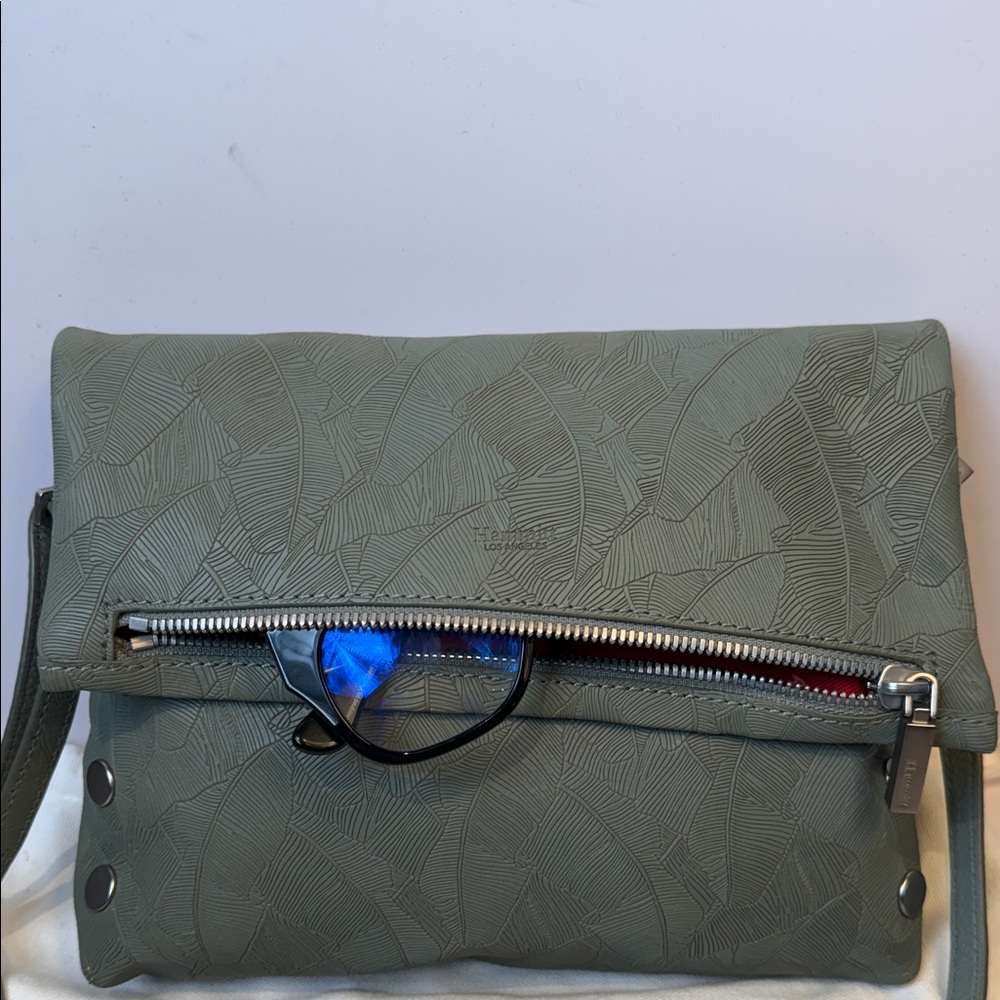 Hammitt Medium Sage Green Embossed Leather Crossbody – Like New Condition - Picture 2 of 6